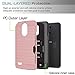 LG Stylo 3 /Stylus 3/Stylo 3 Plus Case with Phone Stand,Ymhxcy [Credit Card Slots Holder][Metal Brushed Texture] Hybrid Dual Layer Full-Body Shockproof Protective Cover Shell LG LS777-LCK Rose Gold