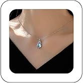 Iaceble Vintage Moonstone Pendant Necklace Oval Moonstone Necklace Choker Silver Gemstone Necklace Choker Oval Stone Chain Necklace Jewelry For Women