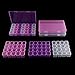 YGDZ 3 Pack 28 Grids Diamond Embroidery Box Adjustable Storage Boxes of Diamond Painting Accessories for DIY Craft (White/Pink/Purple) and 1 Pack Self-Adhesive Sticky Coloured Dots 6mm Diameter Round
