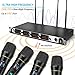 Wireless Microphone System，NASUM 4-Channel Metal UHF Wireless Microphone System，Cordless Karaoke Microphone Set, LCD Display Professional Home KTV Set for Party，Karaoke，Wedding，Classroom, Church