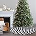 yuboo Buffalo Christmas Tree Skirt, 48 Inches White and Black Checked Ornaments for Farmhouse Buffalo Plaid Christmas Decor