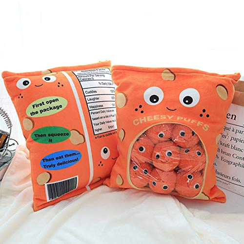 Cheesy Puffs Plush Toy, Puff Cheese Puff Stuffed Toy Game Pillow