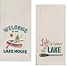 Kay Dee Designs Lake House Embroidered Kitchen Towels Set - Hand Towels with Boats and Paddles, Outdoor Camping Boating Dish Cloths