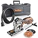 VonHaus 5.8 Amp Compact Circular Saw Kit with Laser Guide, 4,500 RPM, Plunge Function, 9.8ft Power Cord, Extraction Hose, Storage Case and 3x Saw Blades for Wood, Metal, Tile and Plastic Cutting