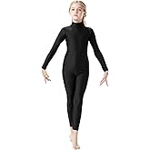 OVIGILY Girls Long Sleeve Unitard Kids Full Body Dance Leotard Turtleneck Bodysuit for Halloween,Costumes