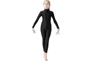 OVIGILY Girls Long Sleeve Unitard Kids Full Body Dance Leotard Turtleneck Bodysuit for Halloween,Costumes