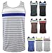Enimay Men's Summer Hulk Stripe Beach Tank Slim Fit Muscle Shirt (Many Colors)