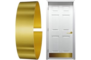 KOSHKA Door Kick Plate Peel and Stick (6"x 34", Brushed Brass Finish)
