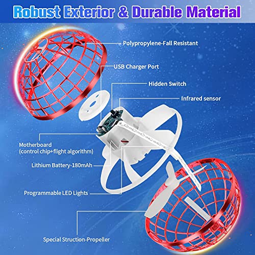 Flying Orb Ball Toys Soaring Hover Pro Boomerang Spinner Hand Controlled Mini Drone Globe Shape