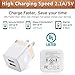 USB Wall Charger, BEST4ONE 2-Pack 2.1A/5V Dual Port USB Plug Power Adapter Charging Block Compatible with Phone XS/XR/X, 8/7/6, Samsung, Google Pixel, Kindle, Tablet, Cell Phones (White/Gold)