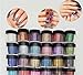 HitHopKing 24 Color Glitter Powder Acrylic Powder Set for Nail Art 3D DIY Tips decoration