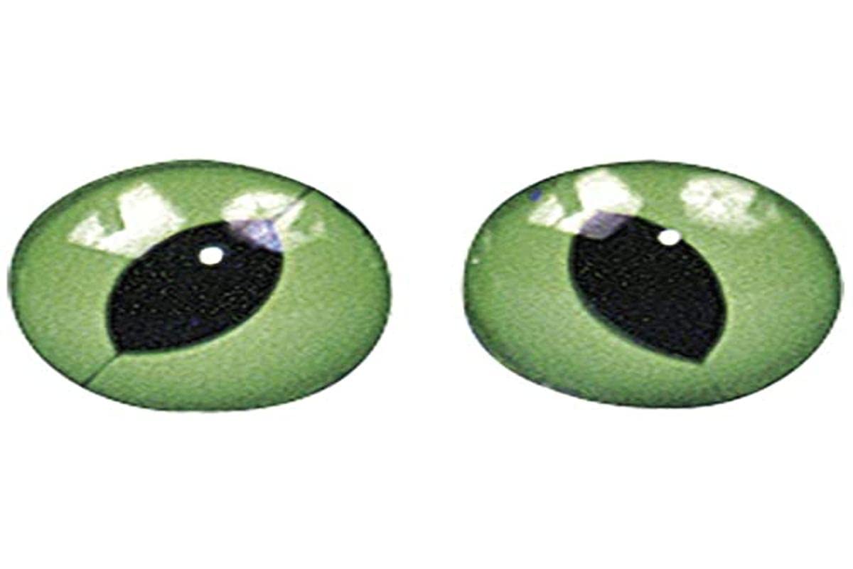 Rayher Hobby 8902700 Plastic Cat Sew On Eyes, 10 mm diameter Self-Service Bag/Pack of 10 – Green/Black