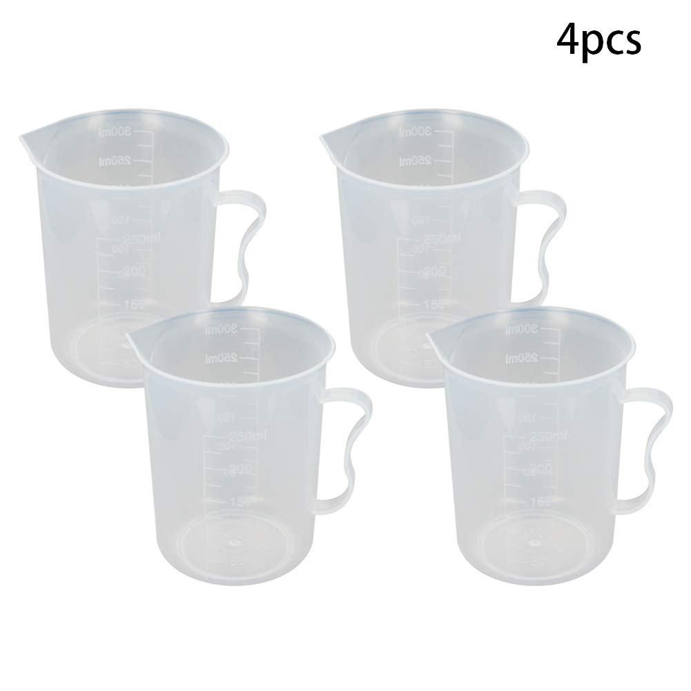 Othmro 4Pack Plastic Measuring Cup With Handle Beaker Laboratory Set 250ml on Galleon Philippines