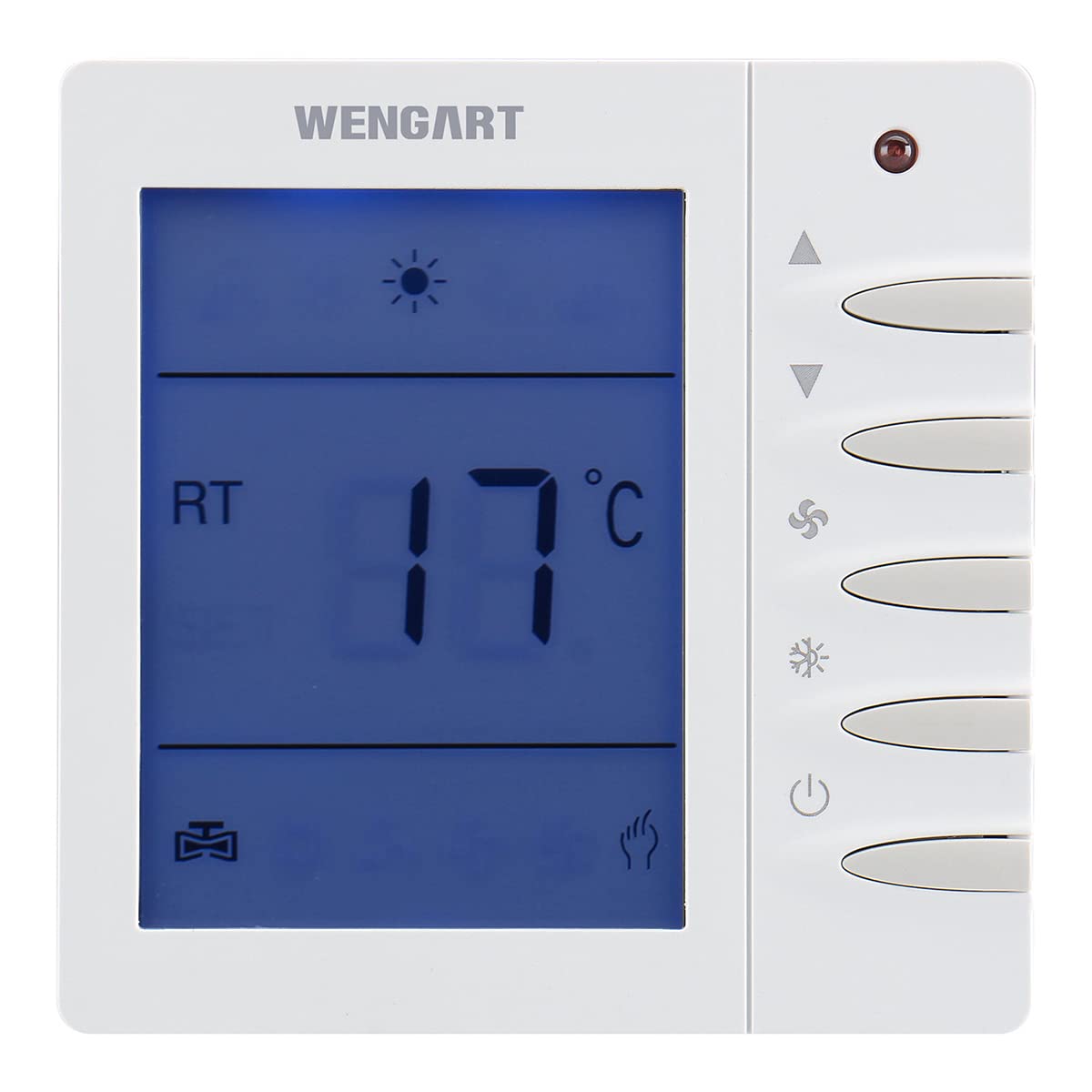 Wengart Digital Thermostat Temperature Controller WG702, AC230V 10A Work for Warm-Water Floor Heating Temperature Controller White