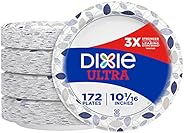 Dixie Ultra Paper Plates, 10 1/16 inch, Dinner Size Printed Disposable Plate, 172 Count (4 Packs of 43 Plates)
