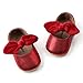 Baby Girls Mary Jane Flats Anti-Slip Rubber Sole Bow Toddler Princess Dress Shoes Red