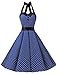 Dressystar Vintage Polka Dot Retro Cocktail Prom Dresses 50's 60's Rockabilly Bandage Royal Blue M