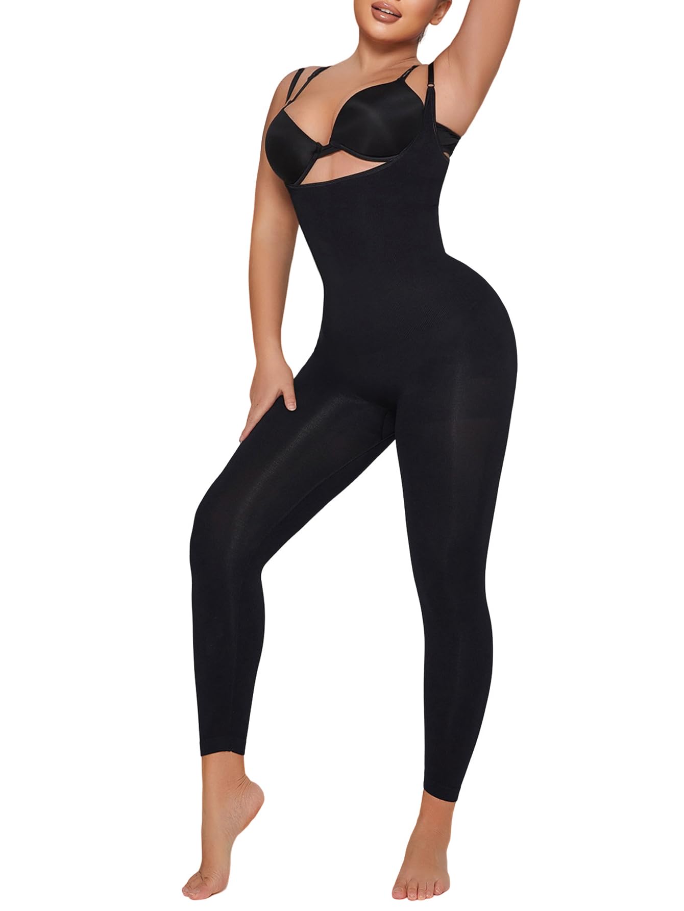 Women's Open Bust Full Bodysuit Shapewear - Tummy Control, Butt Lifter, Thigh Slimmer | Seamless & Breathable