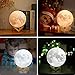 AMZLIFE Moon Light Moon Lamp 3D Night Light with Stand 7.1 Inch LED Print USB Rechargeable Moon Light Lamp Touch Sensor Switch and Dimmable Brightness 2 Colors Decor Moon Light for Gift
