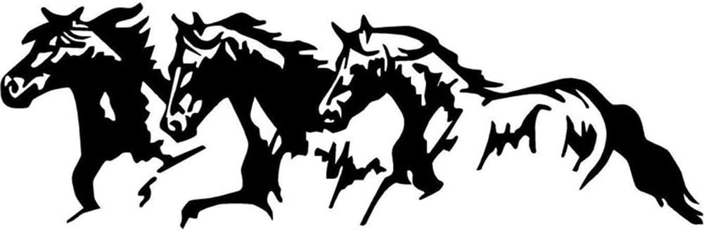 YSHtanj Car Sticker External Decoration Car Sticker Running Horses Fashion Car Vehicle Self-Adhesive Sticker Waterproof Decal Decor - Black