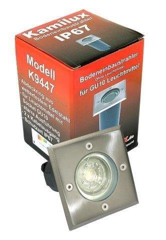 230V LED oder Halogen Terrassenspot Bodeneinbaustrahler Wegbeleuchtung Gartenbeleuchtung Bodo ECKIG IP67 inkl. MCOB SMD… – Bild 6
