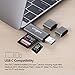 SD Card Reader, VOGEK 3-in-1 USB 3.0 / USB C/Micro USB Card Reader - SD, Micro SD, SDXC, SDHC, Micro SDHC, Micro SDXC Memory Card Reader for MacBook PC Tablets Smartphones with OTG Function, Gray