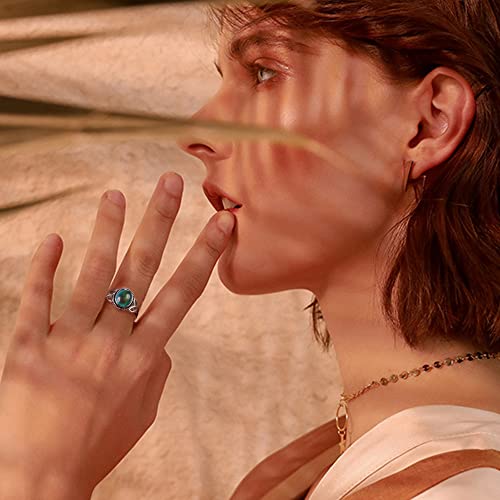 KALVICA Mood Rings 925 Sterling Silver Ring Women Adjustable Temperature Emotion Rings Color Changing Rings Jewelry Gift for Women Girls