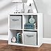 mDesign Fabric Closet Storage Organizer Cube for Toys, Sweaters, Accessories - Pack of 2, Gray