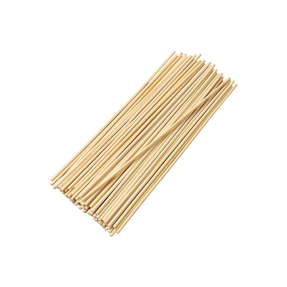 HugeDE 50 Pcs 5mm 40cm Natural Bamboo Stakes Plant Support Sticks Flower Climbing Sticks Craft Dowel Rods for Garden Plants