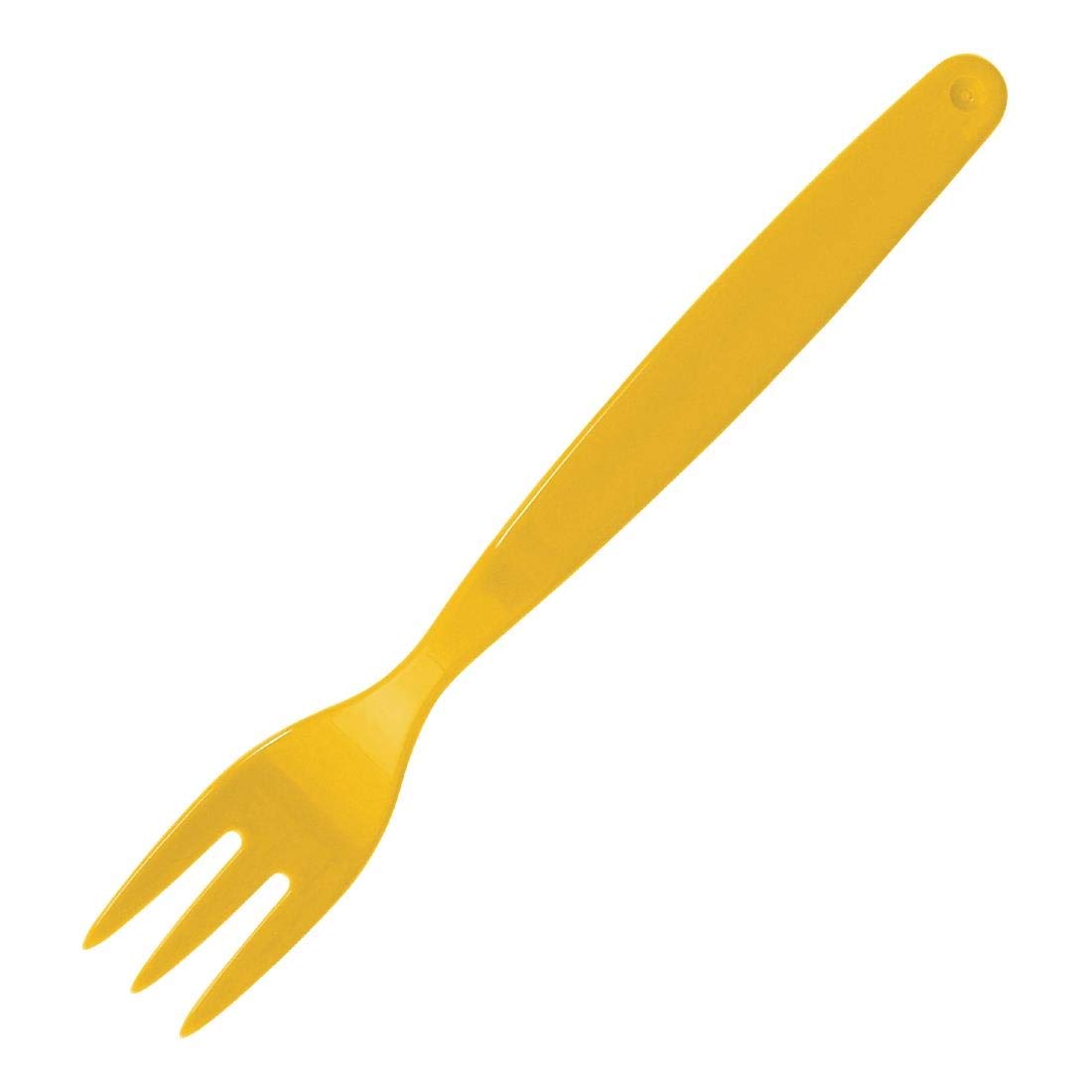 Olympia Kristallon Plastic Reusable Forks Yellow (12 Pack) - Durable Cutlery Dishwasher Safe DL119