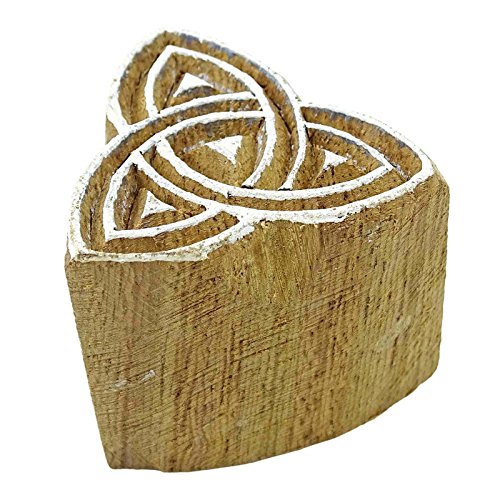 Celtic Triangle Indian Wood Block Art Handcarved Textile Stamp Block