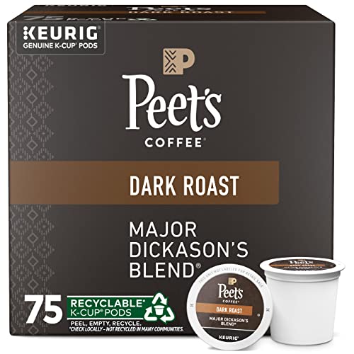Peet's Coffee Dark Roast K-Cup Pods Keurig Brewers Major Dickason's 75  Count NEW 785357017009| eBay