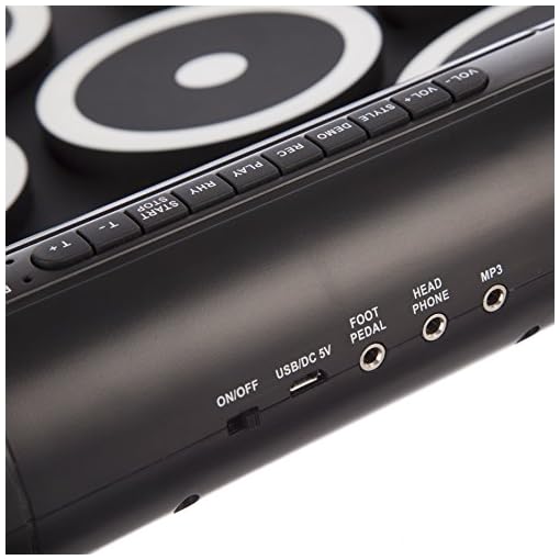 RockJam Portable MIDI Electronic Roll Up Drum Kit with Built in Speakers, Power Supply, Foot Pedals and Drumsticks - Image 6