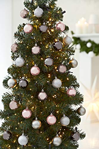 Heitmann Deco Krebs Sohn Set Di 30 Palline Di Natale In Vetro Albero Di Natale Deco Appeso Palle Di Natale Argento Rosa Grigio