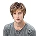 STfantasy Mens Wig Blonde Ombre Brown Male Guy Short Layered Cosplay Party Hair Toupee 12 Inches