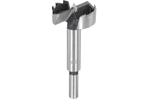 HARFINGTON Forstner Drill Bit 40mm (1.57") Dia 9mm (0.35") Round Shank Serrated High Carbon Steel Hole Opener for Wood Drilli