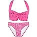 Fin Fun Mermaid Girls Sea Wave Bikini Set, Pink Top, Malibu Pink Bottom, Small