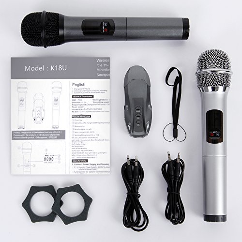 10Channel UHF Bluetooth Wireless Dynamic Karaoke Microphone Receiver