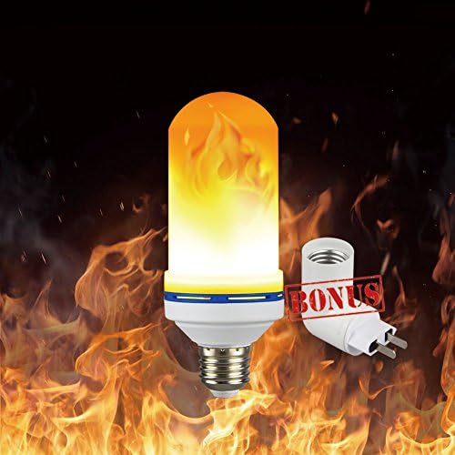 LED Flame Light Bulb Lamp with Adapter by Shovan for Party Festival Decoration, E26 Bulbs Simulated Nature Fire in Antique Lantern Atmosphere