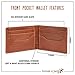 HOJ Co. Deacon ID BIFOLD Front Pocket Wallet-Full Grain Leather-Bifold Money Clip Wallet (Brown Smooth)