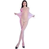 RUIBAVYA Body Stockings for Women Sexy Full Body Stocking Sheer Catsuit Shiny Bodystocking Sexy Lingerie Plus Size