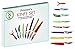 ZkitchenCo 8 piece Kitchen knife cutlery set, Cooking Gadgets, Stainless steel Multi-Colored Knives, Chef, Utility, Paring,Bread, Cheese, Pizza, PLUS Ceramic Peeler , Premium gift box
