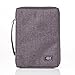 Christian Art Gifts Men/Women's Bible Cover Jesus Fish, Gray Canvas, Medium