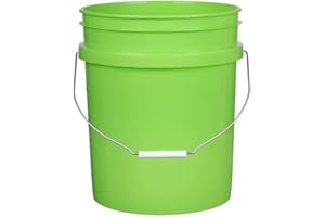 House Naturals 5 Gallon Premium HPDE Plastic Bucket - Made in USA Food Grade Storage Container, BPA Free All Purpose Pail (1, Lime)