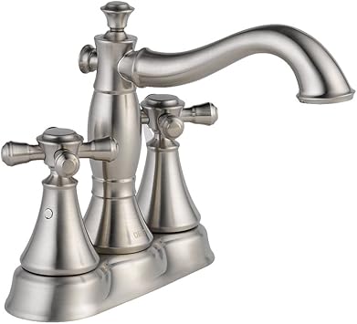 Delta Kldca 4 2597h295 Ss Cassidy Lavatory Faucet Kit With Metal Cross Handles Brilliance Stainless Brilliance Stainless Amazon Com