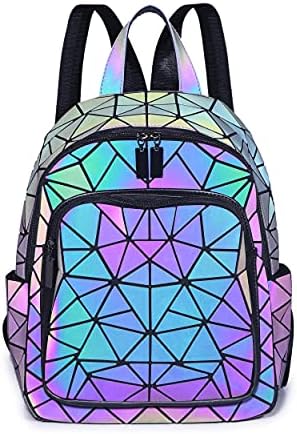 Geometric Backpack Luminous Backpacks Holographic Reflective Bag Amazon.com | Geometric Backpack Luminous Backpacks  main image 2