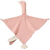 FOMAISELF Baby Loveys Security Blankets Cotton Muslin Soft Lovie Cuddly Lovies for Infants Unisex Boy Girls, Cuddle Goose Pink