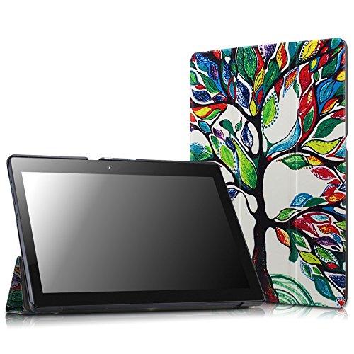 Infiland Lenovo Tab 2 A10/ Lenovo TAB-X103F Tab 10 Case, Ultra Slim Lightweight Tri-Fold Cover for Lenovo Tab 2 A10-70/ Tab 3 10 Business TB3-X70/ TAB-X103F Tab 10 10.1" Tablet, Lucky Tree