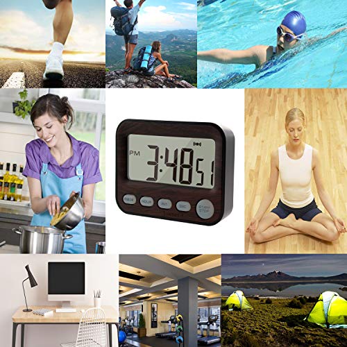 KingL Interval Timer Stopwatch for Workout, Cooking, Sports, Travel, Camping - Mini Digital Alarm Clock for Bedrooms