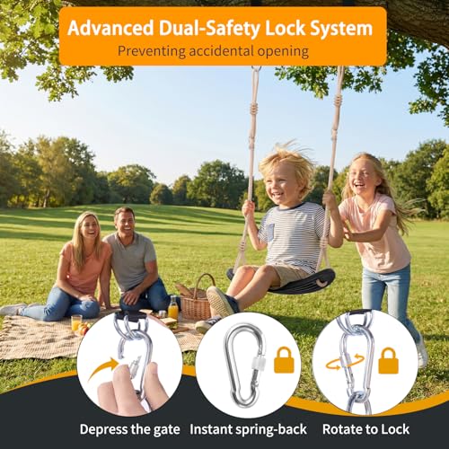 Fionrziy Ergonomic Swing, Height-Adjustable Children's Swing up to 120 kg for Outdoors, Weatherproof and Non-Slip Swing Seat, Includes Tree Straps and Carabiner for Children from 3 Years, Black